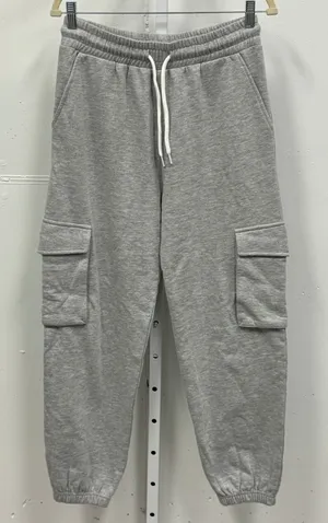 Comfort Apparel Unisex Gray‎ Cargo Sweatpants Joggers Fleece Lined Size M thumbnail 1