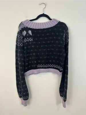 Free People Women's Snow Globe Pullover Sweater Onyx Combo Medium thumbnail 8