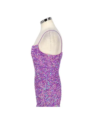 Thirty Thirty Lilac Iridescent Sequin Bodycon Mini Dress Size Medium Party Night thumbnail 4