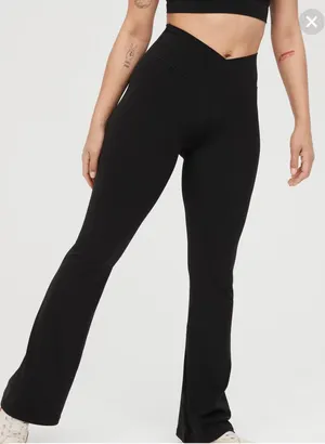 Aerie Black Flare Leggings thumbnail 1