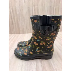 Western Chief Rain Boots Womens 7 38 Navy Blue Good Prim Petals Floral Rubber thumbnail 2