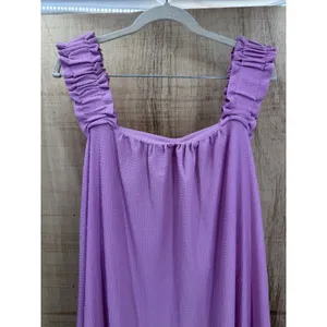 VICI Lavender Textured Tie Back Ruffle Hem Maxi Dress Size Small Sundress thumbnail 5