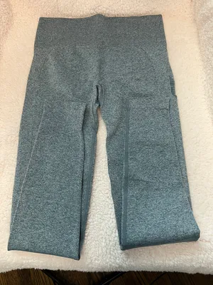 Workout Yoga Athletic Leggings Heather Blue Size thumbnail 4
