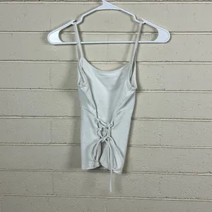 Brandy Melville John Galt White Lace Up Back Tank one size thumbnail 2