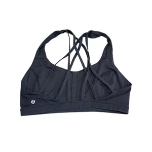 Lululemon Free To Be Serene Bra Sz 10 Black Strappy Workout Yoga Gym Athletic‎ thumbnail 2