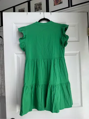 entro Bright Green Tiered V-Neck Mini Dress thumbnail 2