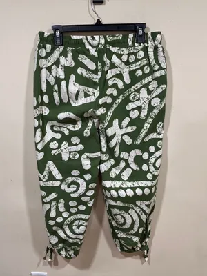 Haute Hippie Linen Blend Pants Womens L Green Pull On Aztec Tribal Jogger thumbnail 5