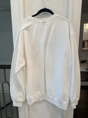 Gildan White “In My Mom Era” Embroidered Crewneck Sweatshirt Large NWT thumbnail 5