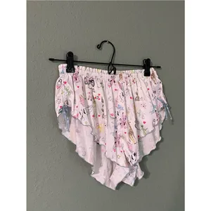 Parade Cheeky Flutter Satin Shorts Size XS White Multi Graphic Novelty Sleep thumbnail 2