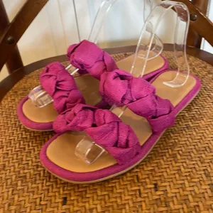 Universal thread pink double strap sandals size 6 thumbnail 4