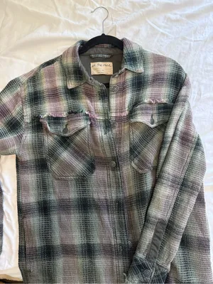 Free People | We The Free Anneli 100% cotton Plaid Shirt Jacket thumbnail 4