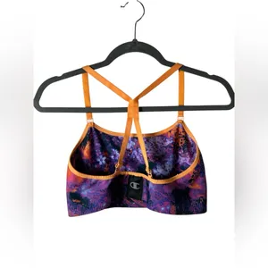 Champion Purple Orange Print Strappy Sports Bra‎ Size M thumbnail 5