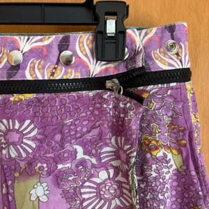 Arena Ibiza Wrap Skirt Womens OS Purple Floral Reversible Paisley Boho Mini thumbnail 5