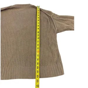 American Eagle Sweater XS Brown Shaker Stitch Cotton Oversized Grandmacore‎ thumbnail 6
