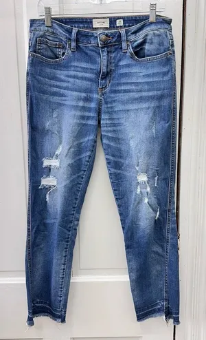 Miss Me straight leg distressed denim jeans raw hem women's 29 x 27 M2182ST thumbnail 1
