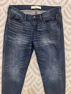 ABERCROMBIE & FITCH Women’s High Rise Dark Wash Blue Denim Mom Jeans 10 thumbnail 2