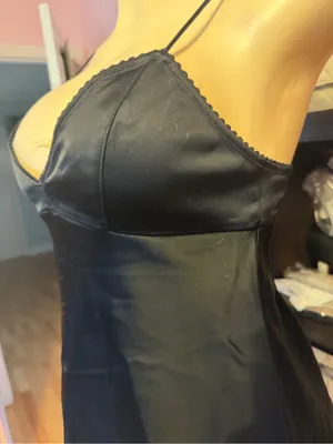 NWT SKIMS Black Satin Slip Dress thumbnail 6