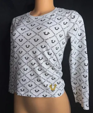 White true religion logo long sleeve  thumbnail 1