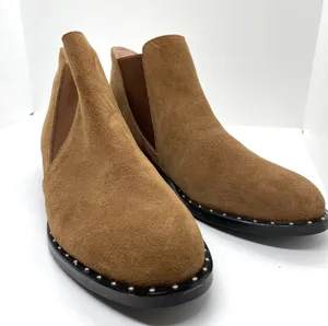 Patricia Green Palma Tan Leather Block Heel Studded Ankle High Boot Size 6 NEW thumbnail 2