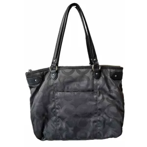 Coach Gray‎ C Logo Shoulder Bag Large Tote Satin Lining 28285E thumbnail 2