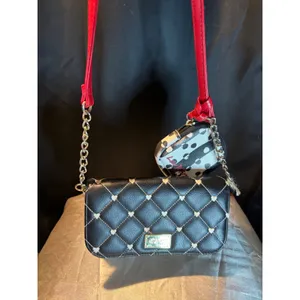 Luv Betsey Johnson Heart Polka Dot Crossbody Bag with Coin Purse Black Red thumbnail 3