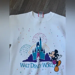 VTG 90s DISNEY DESIGNS Walt Disney World Mickey Sweatshirt Rare White Crewneck S thumbnail 6