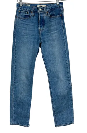 Levi's Wedgie Straight Leg Classic Blue Jeans Button Fly WOMEN’S SIZE 24 Waist thumbnail 1