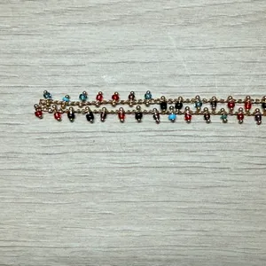 Unbranded Dainty Multi Color‎ Beaded Gold Tone Chain Choker Necklace OS Boho thumbnail 3