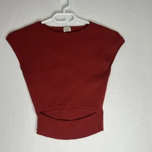 Aritzia Wilfred Cut Out Ribbed Top thumbnail 1