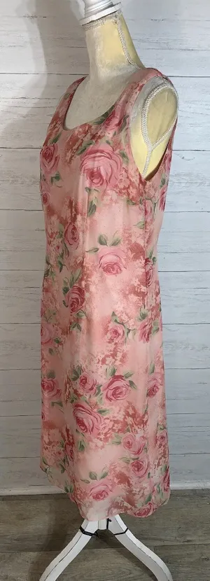 White Stag floral chiffon midi dress size 10 Y2K sleeveless thumbnail 2