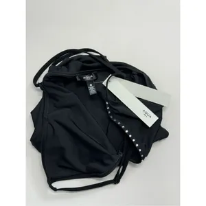 AQUA Swimwear One Piece Swimsuit Black Extra Small Rhinestone Trim‎ Detail NEW thumbnail 5