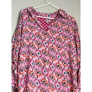 Lounge affair pink boho festival nightgown L thumbnail 2
