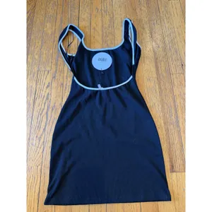 Princess Polly Feldman Mini Dress Womens 6 Black Ribbed Bodycon Contrast Trim thumbnail 4