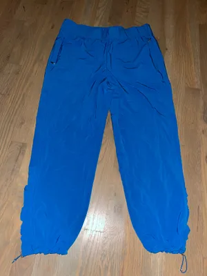 Chico’s Zenergy Blue Ruched Hem Jogger Pants Size 4 Chico’s 0 thumbnail 1