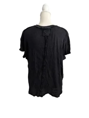 WE THE FREE Black Cutout Short Sleeve Top Size Medium thumbnail 6