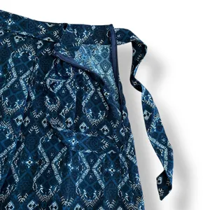 Abercrombie & Fitch Geometric Tie‎ Belt Mini Skirt Womens Size S Blue Cream thumbnail 4