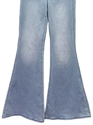 American Eagle Jeans Women Sz M High Waist Stretch Flare Light Wash Bell Bottom thumbnail 6