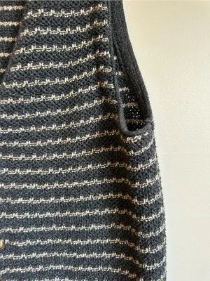 Coldwater Creek Vintage Striped V Neck Button Down Sweater Vest Womens Medium thumbnail 2