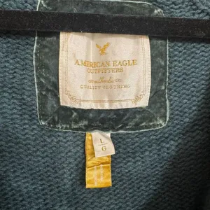 American Eagle Vintage 2000s Emerald Green Chunky Knit Preppy Sweater L thumbnail 3