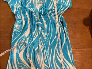 Lilly Pulitzer Blue Wave-Print Women's Swim Cover-Up Dress Small EUC thumbnail 8