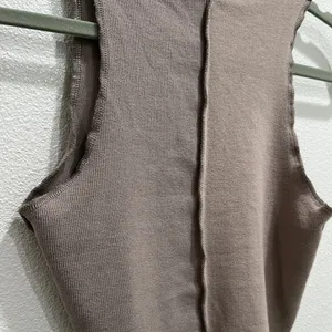 Garage Brown Crop Tank Top with Cut Out Design thumbnail 5