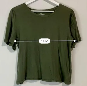 American Eagle Women’s Short Sleeve Basic Tee Shirt w/ Distressed Hem Green FLAW thumbnail 7