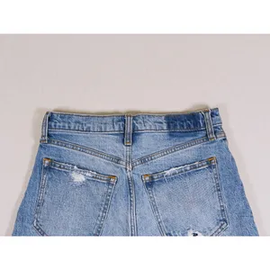 Abercrombie & Fitch Dad Short High Rise Size 25(0) Blue Raw Hem Distressed Denim thumbnail 5