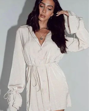 Princess Polly Forbidden Mini Dress Beige thumbnail 1