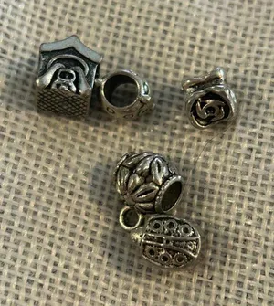 A496 charm bracket silver plated 5 pcs Gray thumbnail 1