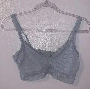 Grey lace wireless comfy bra Gray thumbnail 1