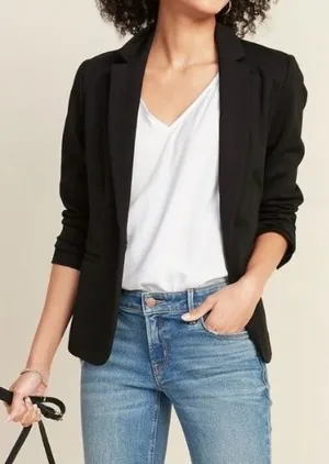 Old Navy Classic Ponte Knit Blazer Black XL thumbnail 1