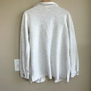 Anthropologie hem & thread white button front cardigan sweater women's L‎ knit thumbnail 9
