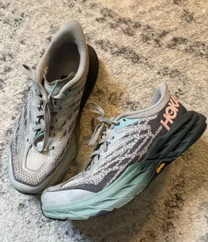Hoka Speedgoat 5 Women's Gray and Mint Performance Running Shoes thumbnail 1