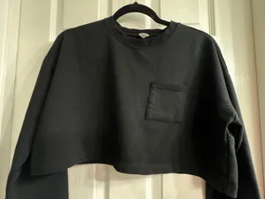 Free People Top Crop Black Long Sleeve thumbnail 2